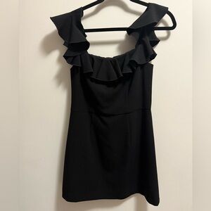 FRENCH CONNECTION OFF THE SHOULDER Ruffle MINI DRESS - size 8